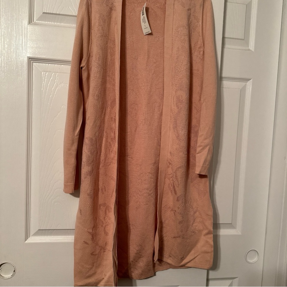 Chico's Blush Pink Open Front Knit Cardigan